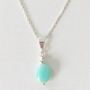 Brand new elegant sterling silver, 18” Laguna, stone is amazonite. original box.